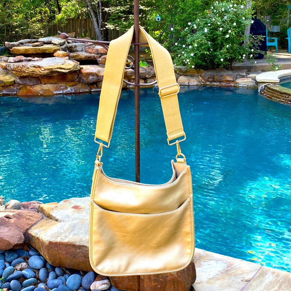 Gold Messenger Bag w/Strap